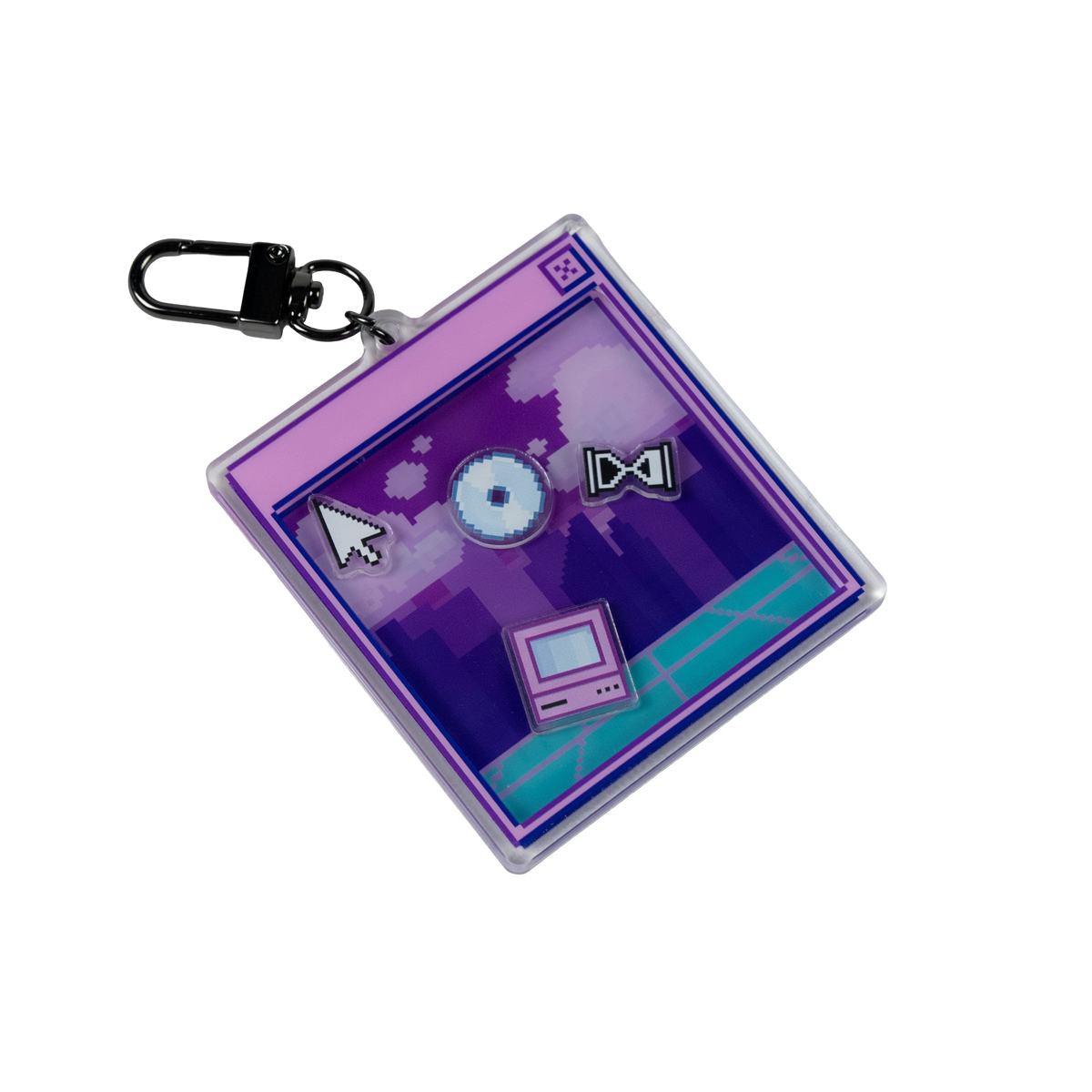 Pixel Wave Shaker Charm Keychain