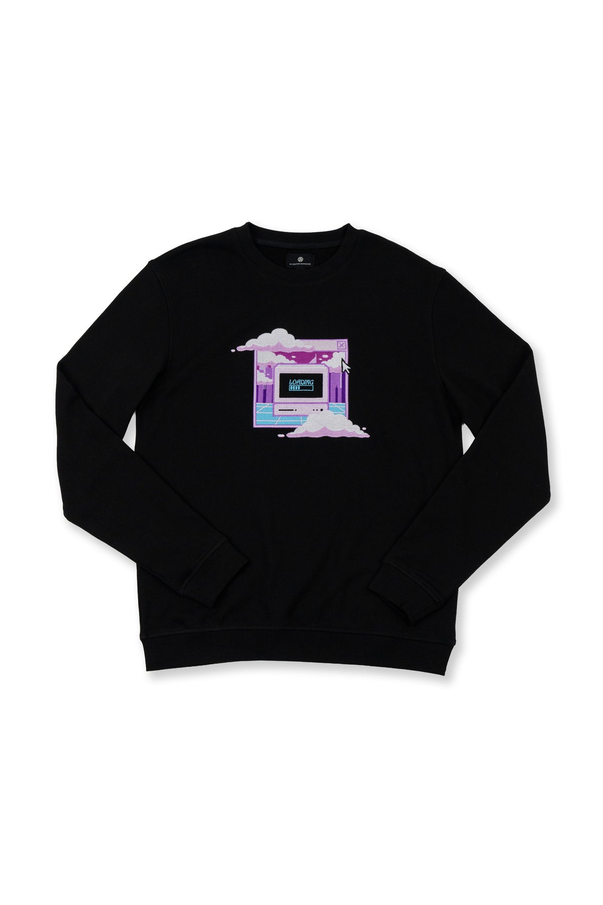 Pixel Wave Embroidered Crew Neck