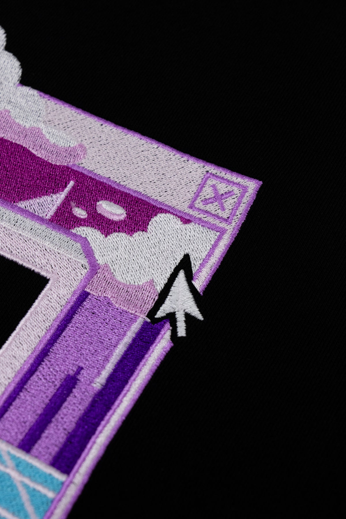 Pixel Wave Embroidered Crew Neck