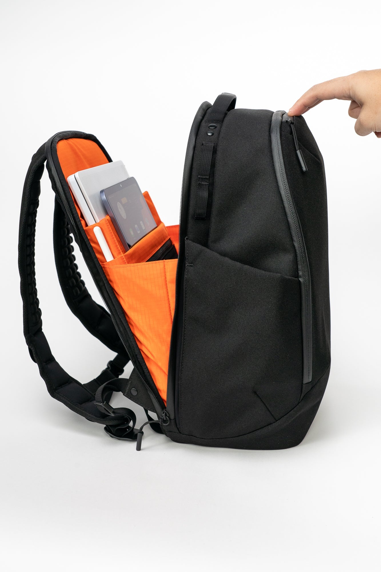 backpack external laptop compartment Commuter Backpack 20L with 19 Pockets