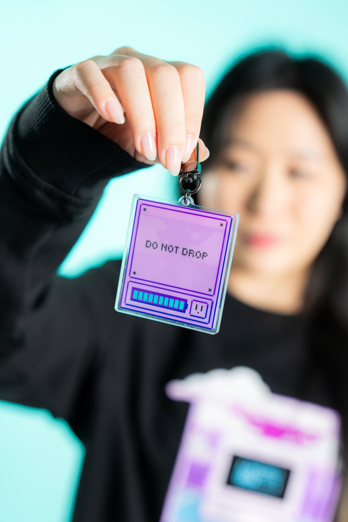 Pixel Wave Shaker Charm Keychain