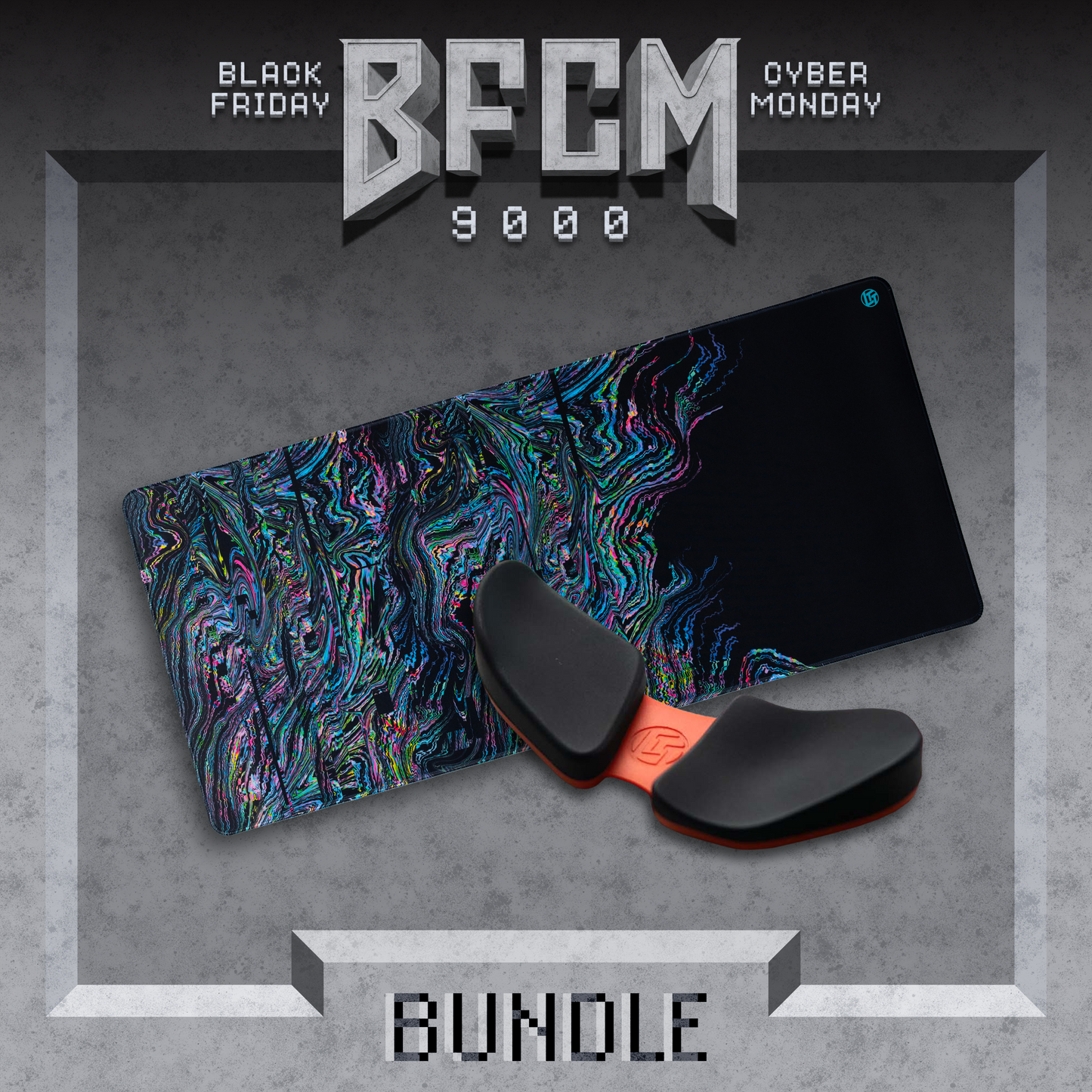 Glitch Desk Pad + DeltaHub LTT Wrist Rest Bundle