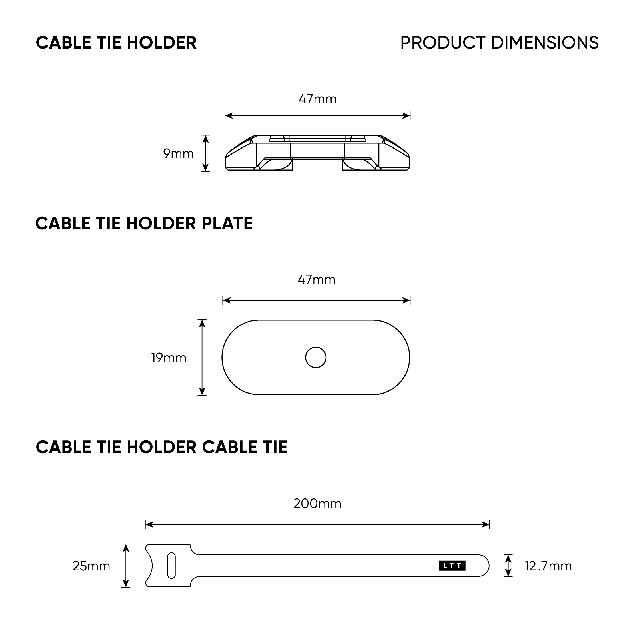 Magnetic Cable Management Cable Tie Holder (4-pack)