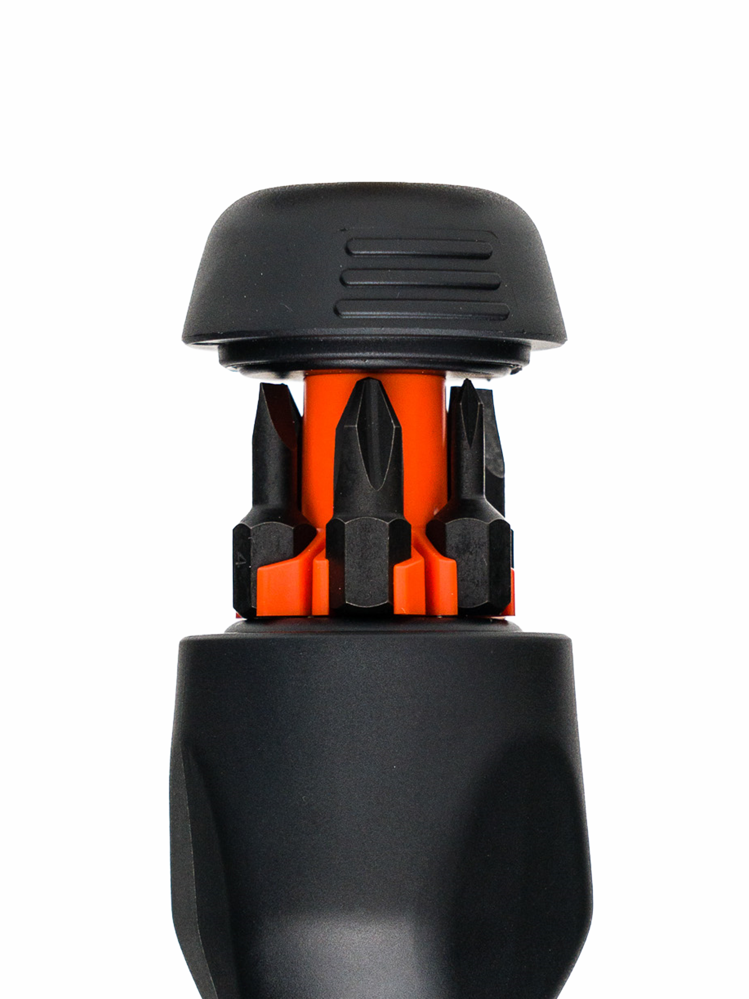 An open storage in the handle of the stubby driver for bits